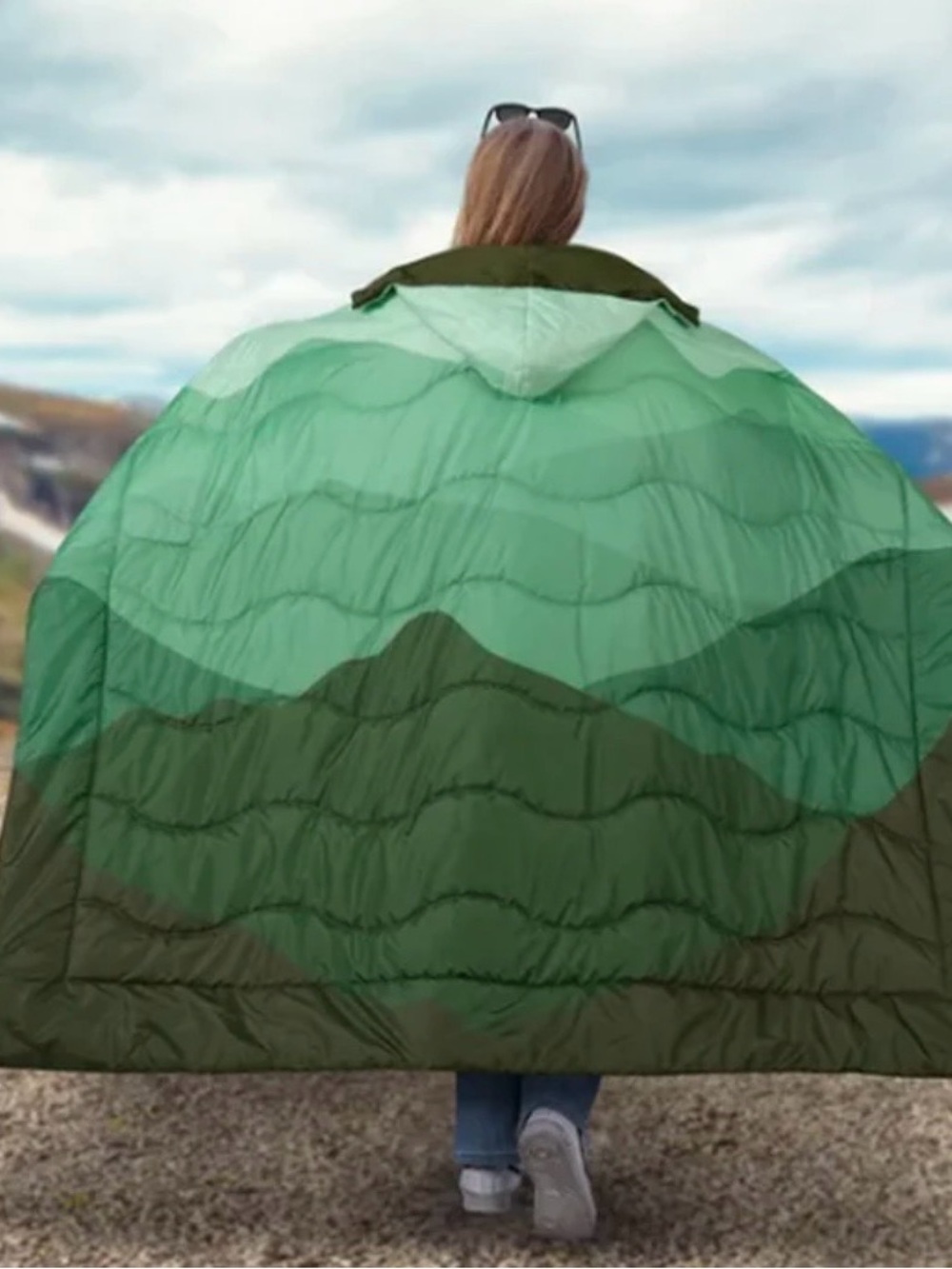 NEW GREEN  Hooded Football stadium blanket